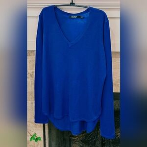 Ralph Lauren Women's Royal Blue Long Sleeve Sweater